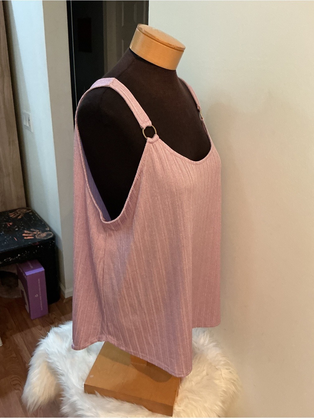 NWT Jennifer Lopez XXL soft lavendar Shimmer Ring Strap Tank Top Plus Size - Picture 11 of 11